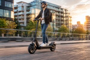 Découvrez la trottinette électrique équipée de suspension pour un confort de conduite optimal