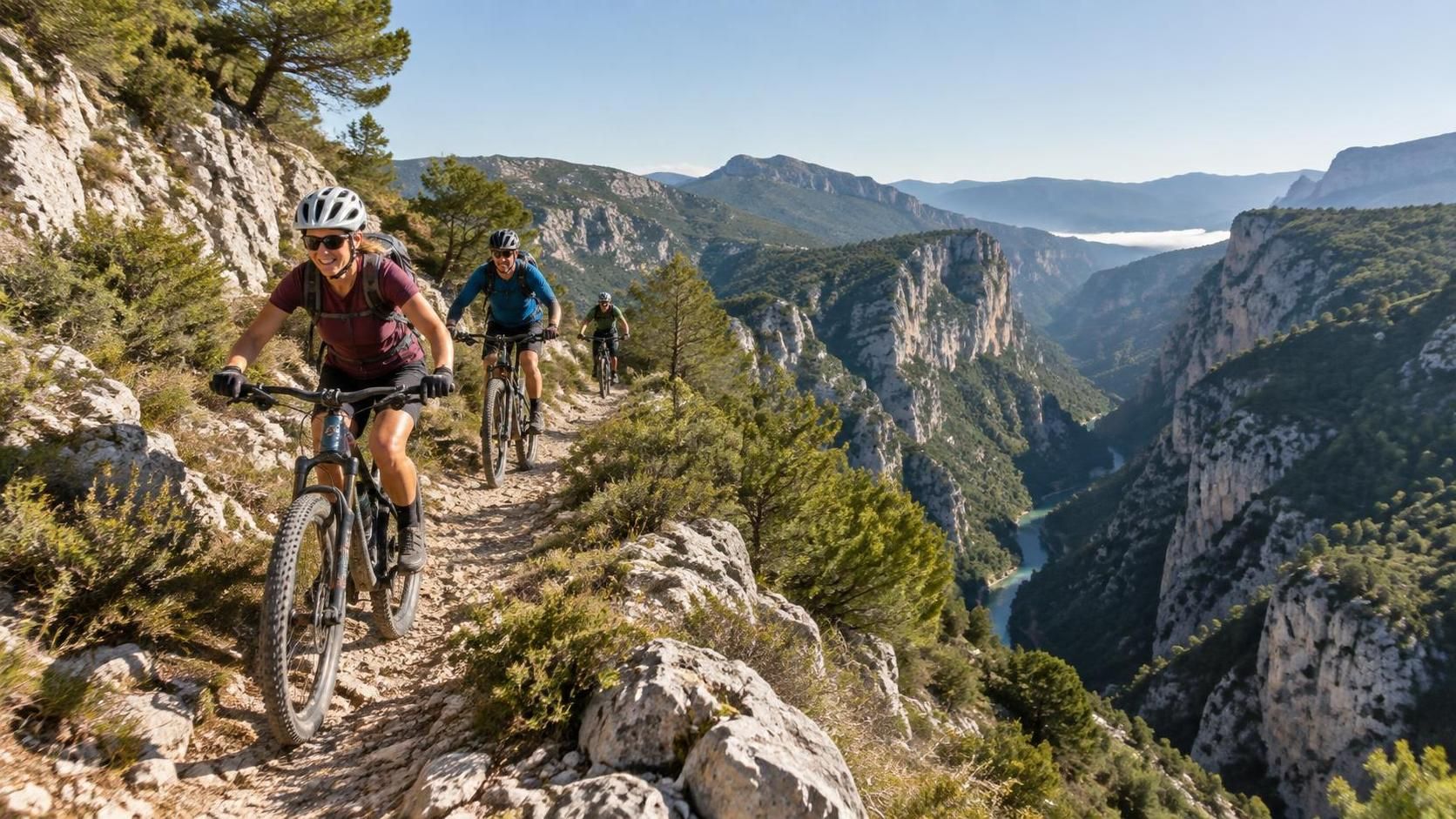 partez à l’aventure en vtt et explorez les paysages spectaculaires des canyons, entre sentiers sauvages, panoramas grandioses et sensations fortes.