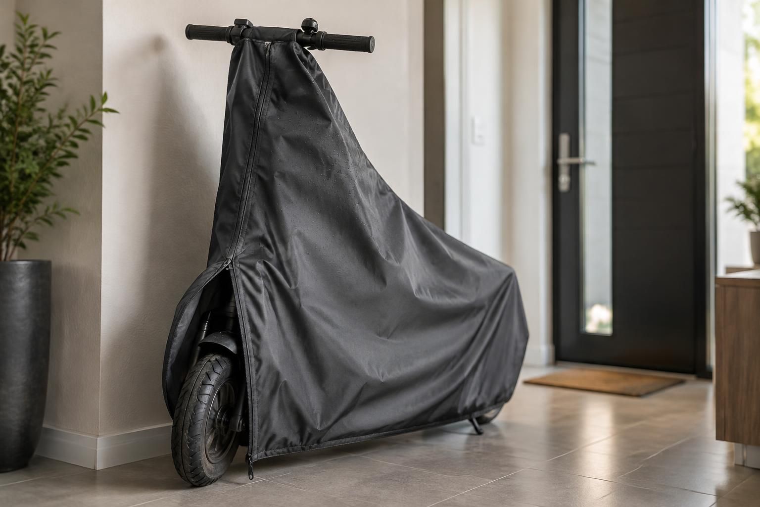 protégez votre trottinette électrique de la poussière et des intempéries avec une housse pratique, résistante et élégante, idéale au quotidien.